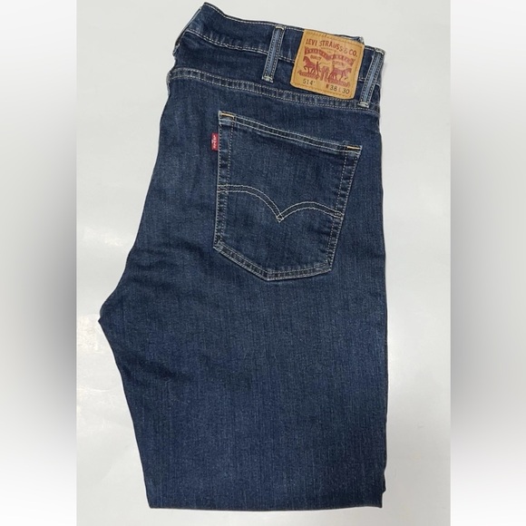 Levi's Other - Levi's 514 Dark Blue Men’s Red Tab Slim Straight Cotton Denim Jeans Size 38 X 30